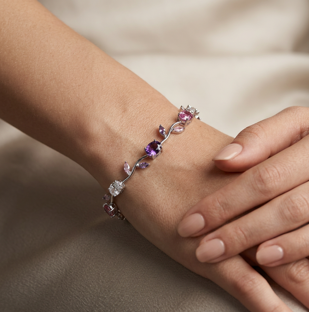 Bracelet Fleur de Cristal Argent 925