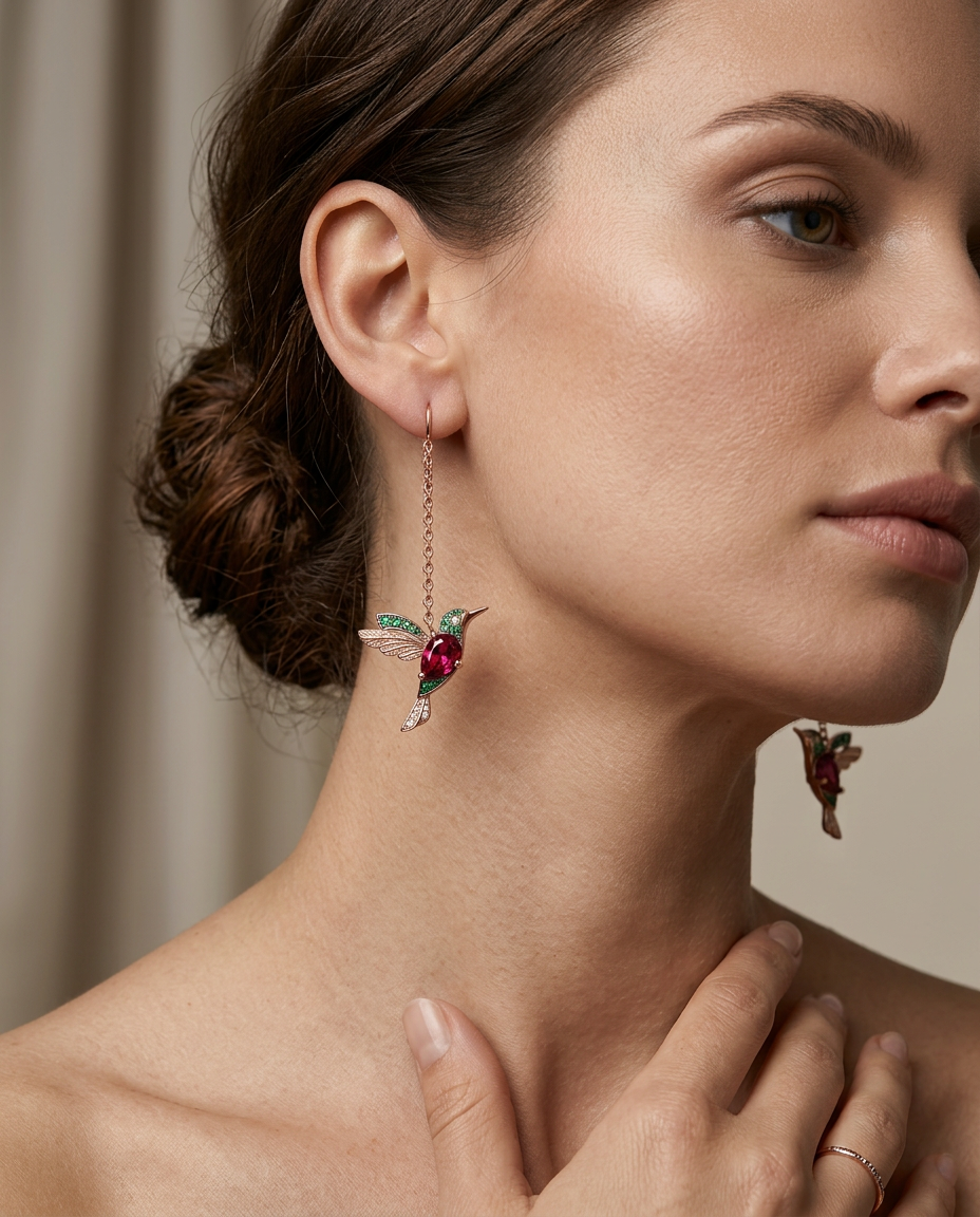 Boucles d'Oreilles Colibri