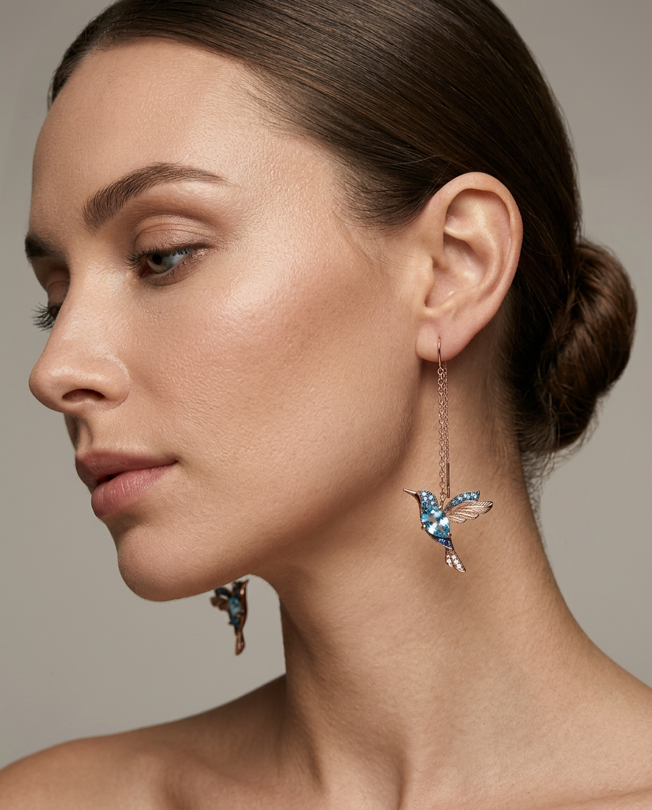 Boucles d'Oreilles Colibri