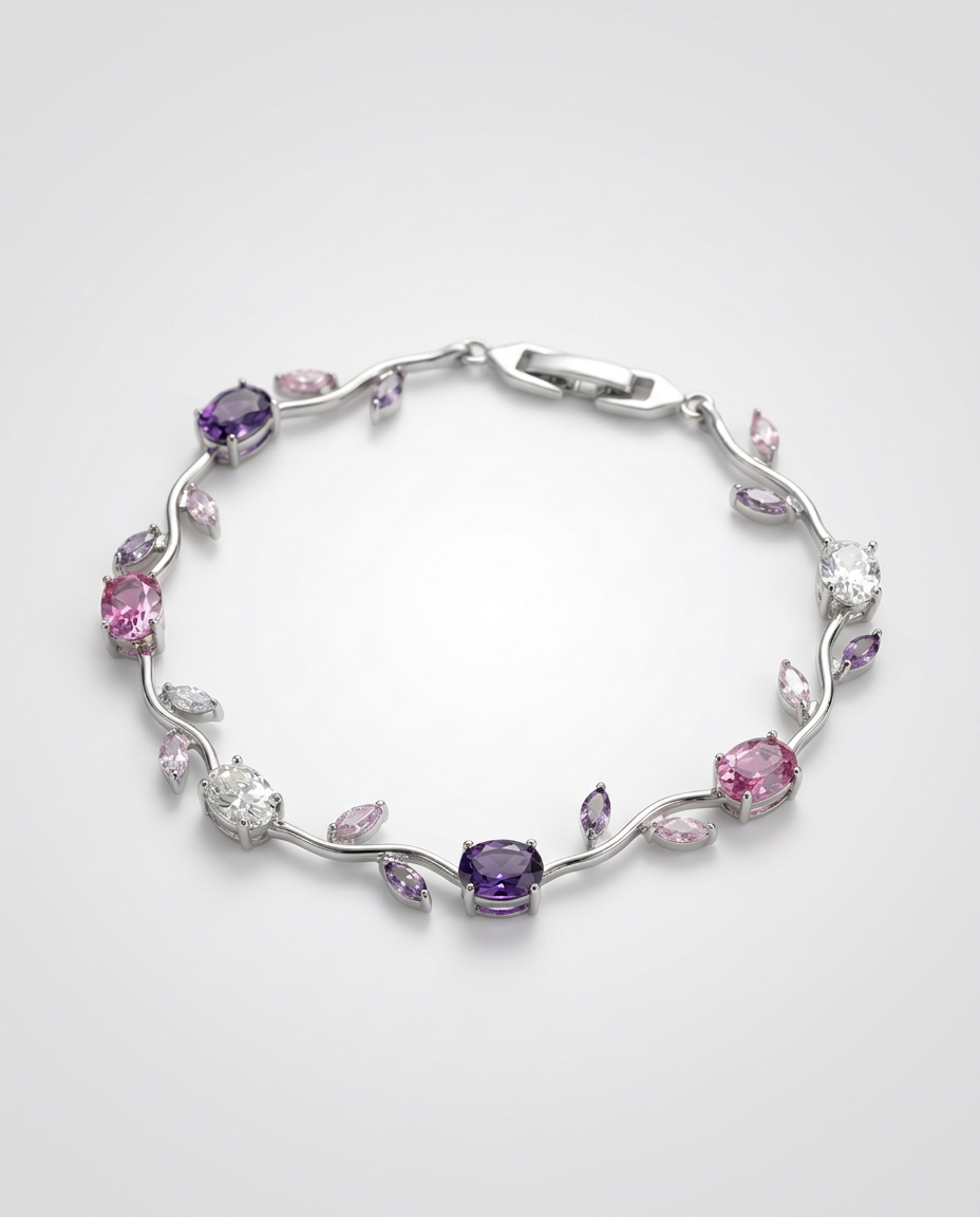Bracelet Fleur de Cristal Argent 925