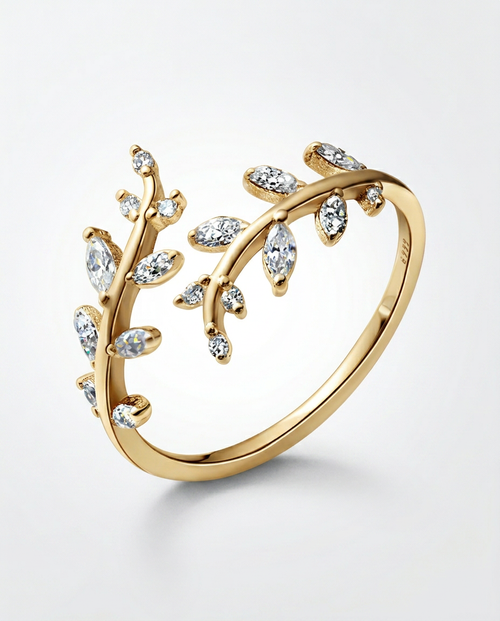 Bague Laurier Plaqué Or